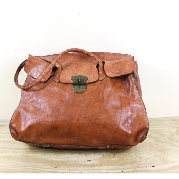 Patricia Nash Bag Brown Leather Rodano Satchel Large Shoulder Bag - Picture 3 of 16